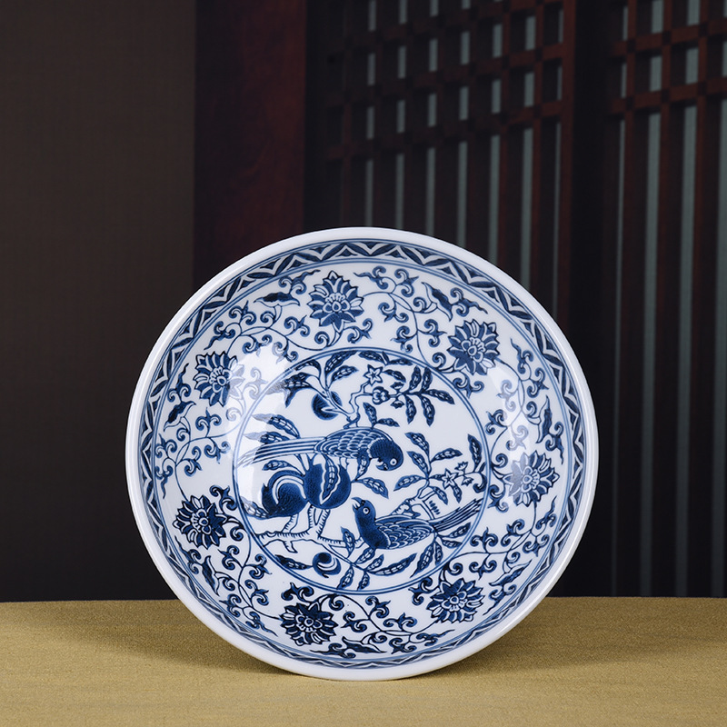 Piés altos para plato de cerámica china, plato de frutas de porcelana, nuevo plato de refresco retro, plato de té de dulces domésticos, porcelana image 4