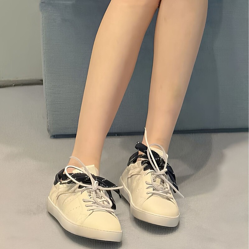 顶配版 MIU25新款真皮复古拼色德训鞋 休闲运动板鞋平底舒适小白|undefined