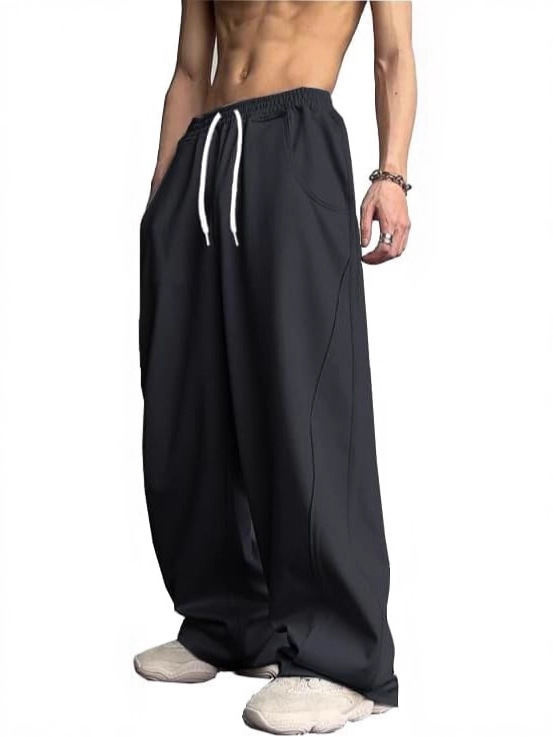 Amazon's Popular Men's Wide-Leg Sweatpants with Drawstring Elastic Waist, Retro-Style Loose Wide-Leg Trousers with Pocket Design Amazon's Popular Men's Wide-Leg Sweatpants with Drawstring Elastic Waist, Retro-Style Loose Wide-Leg Trousers with Pocket Design