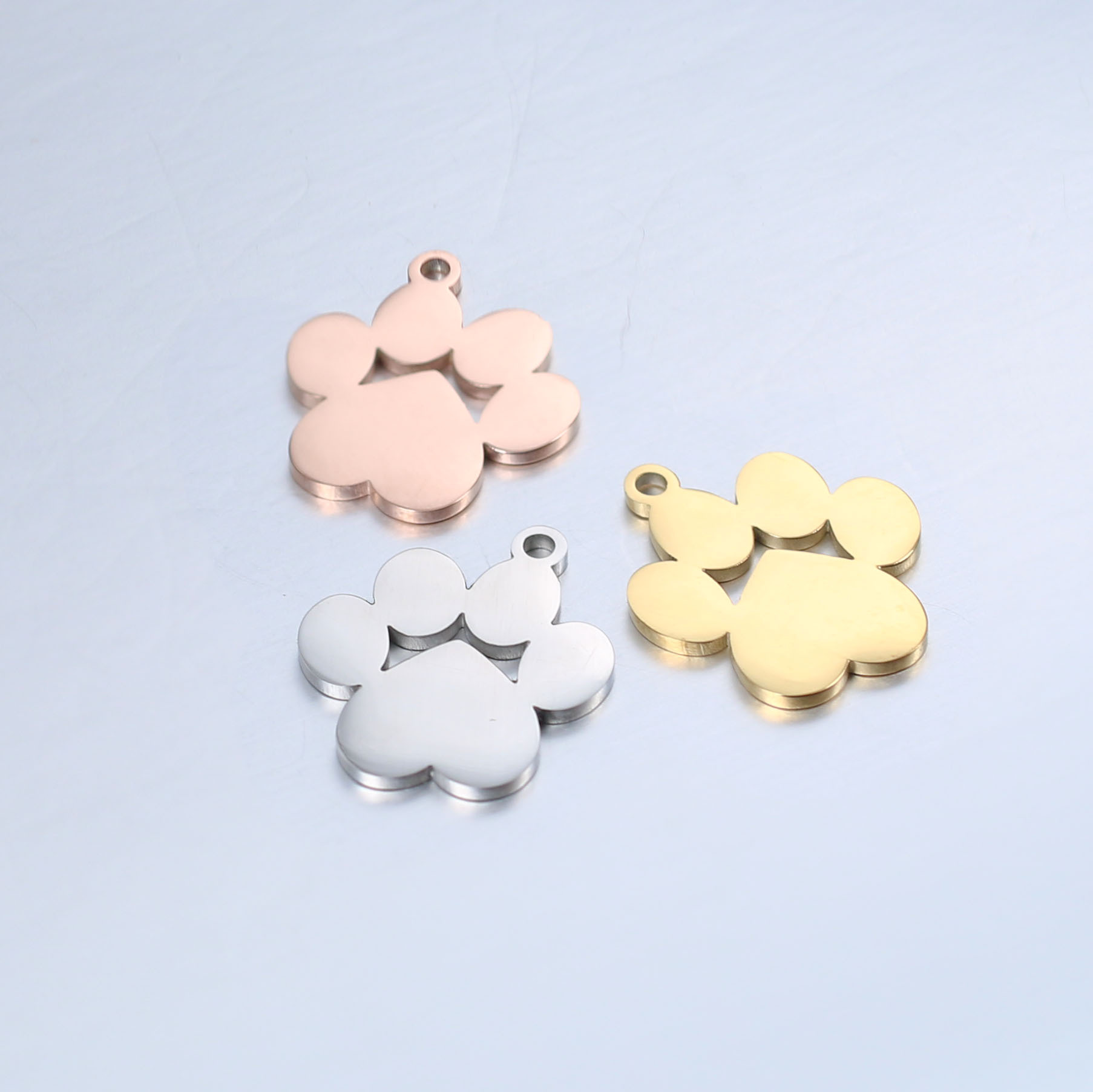 DOOYIO 5 Teile/los Edelstahl Charms Tiere Hund und Katze Klaue Anhänger für DIY Halskette Schmuck Handgemachte Herstellung Liefert – Detail 5