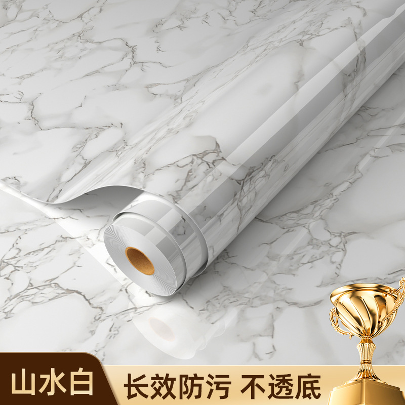 加厚自粘厨房防水防油贴纸耐高温铝箔底大理石纹路墙纸翻新贴批发|undefined