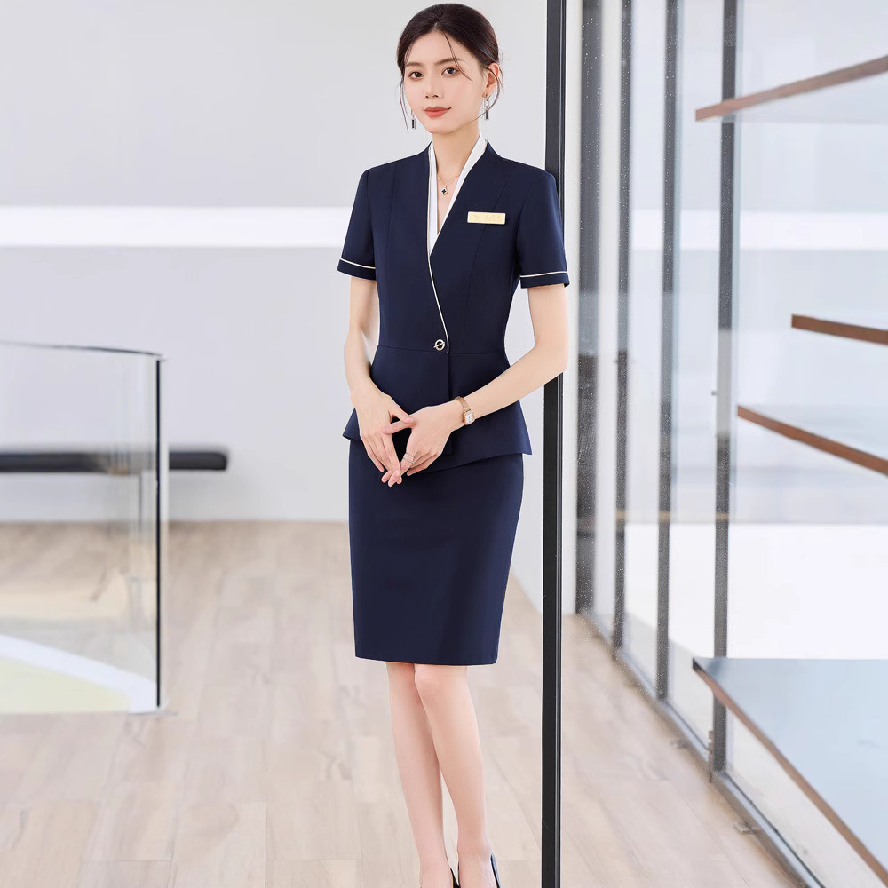 High-end professional women's summer suits for management positions, jewelry stores, beauty salons, and hotel receptionists.