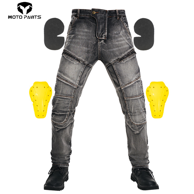 Factory Direct Sales Kevlar Motorcycle Jeans Men's High Elastic Motorcycle Rider Pants Racing Pants