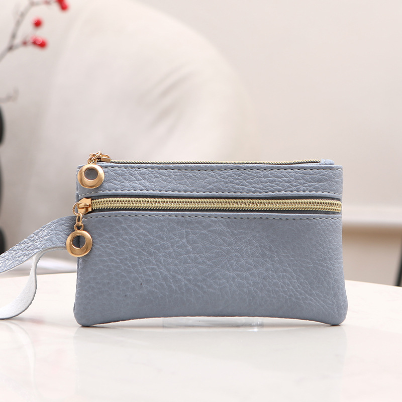 Monedero de mujer con patrón de lichi de moda de cuero de imitación de punto transfronterizo, bolso de embrague largo, monedero multifuncional de gran capacidad