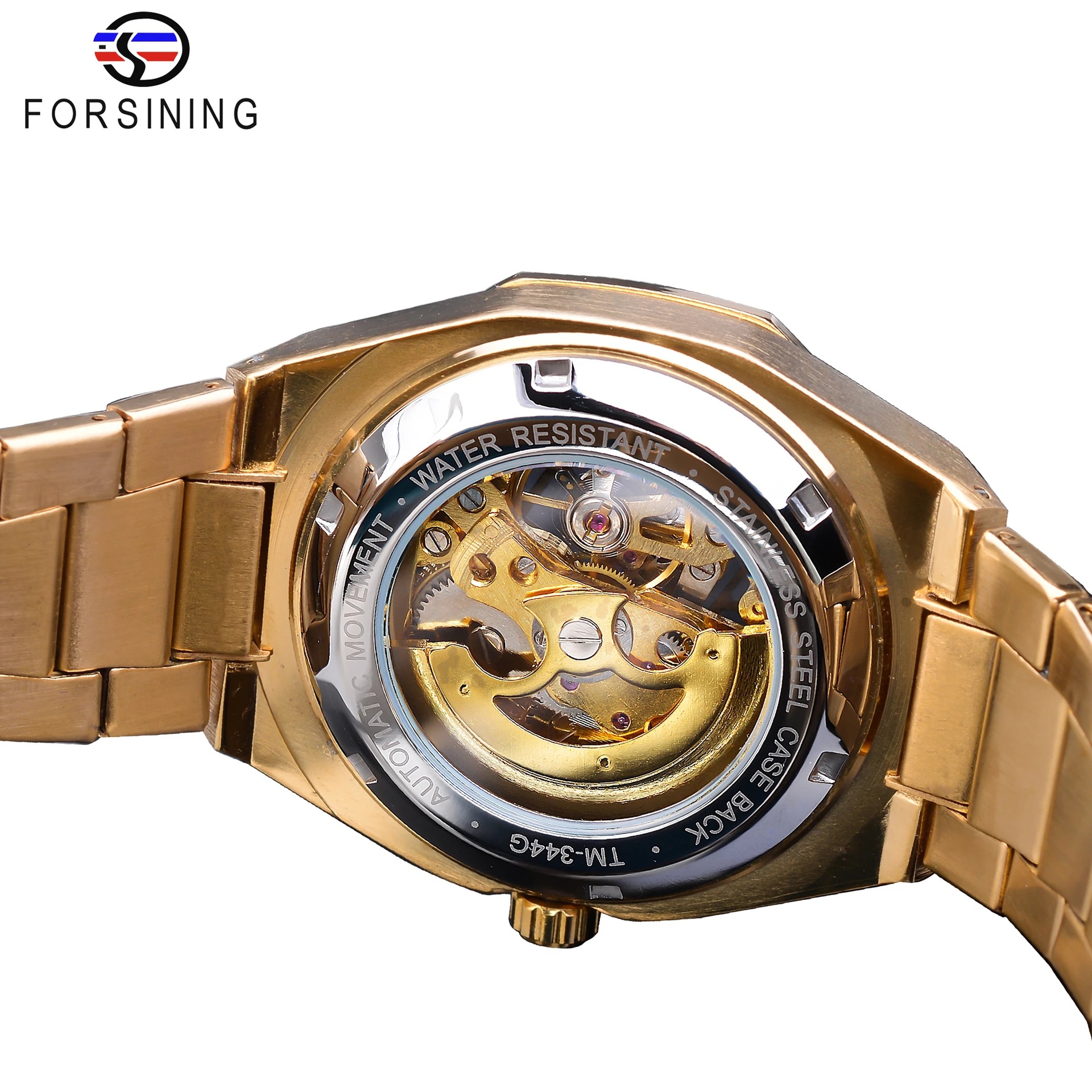 Forsining Men's 30m Waterproof Automatic Mechanical Watch Hollow Steel Band Men's Watch Watch Glow Needle_voghion.com