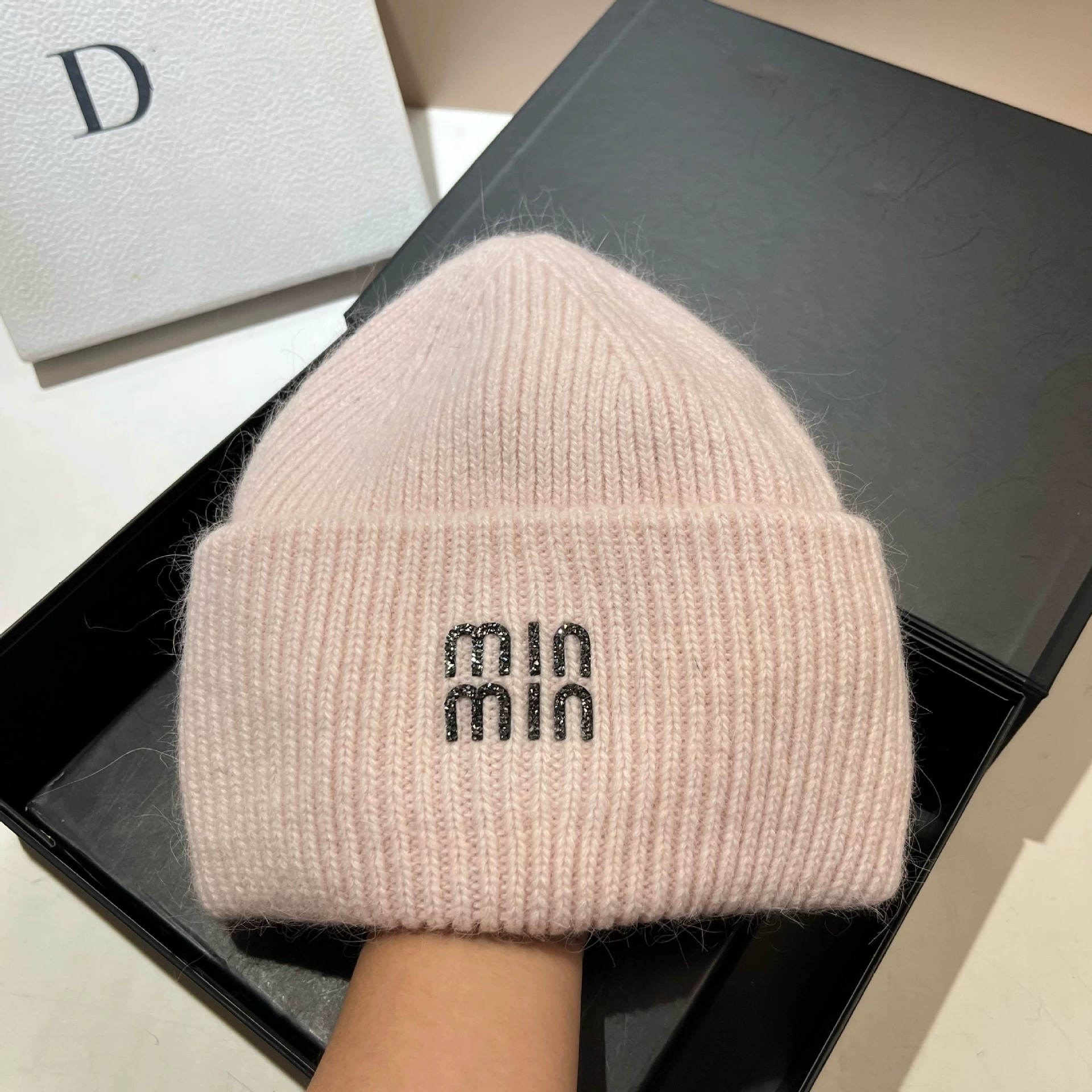 Keep warm velvet knitted hat, Korean style, increased thickness