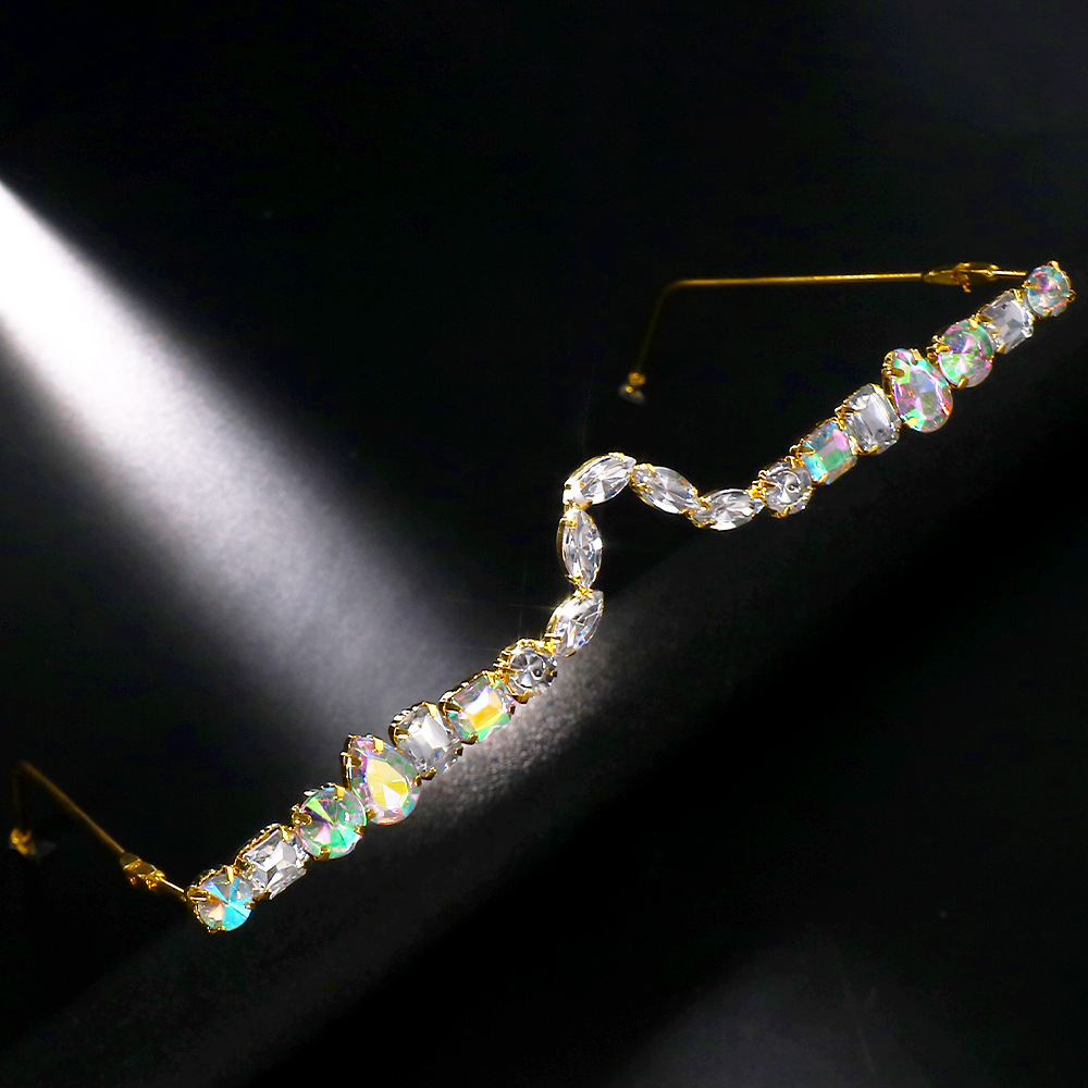 Transfronterizo nuevo rhinestone gafas Marco europeo y americano personalidad simple geométrica cara joyería gafas marco