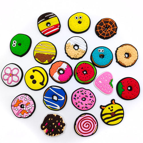 Donut Series PVC Soft Rubber Hole Shoes Flower, Shoe Buckle Shoe Decorative Accessory