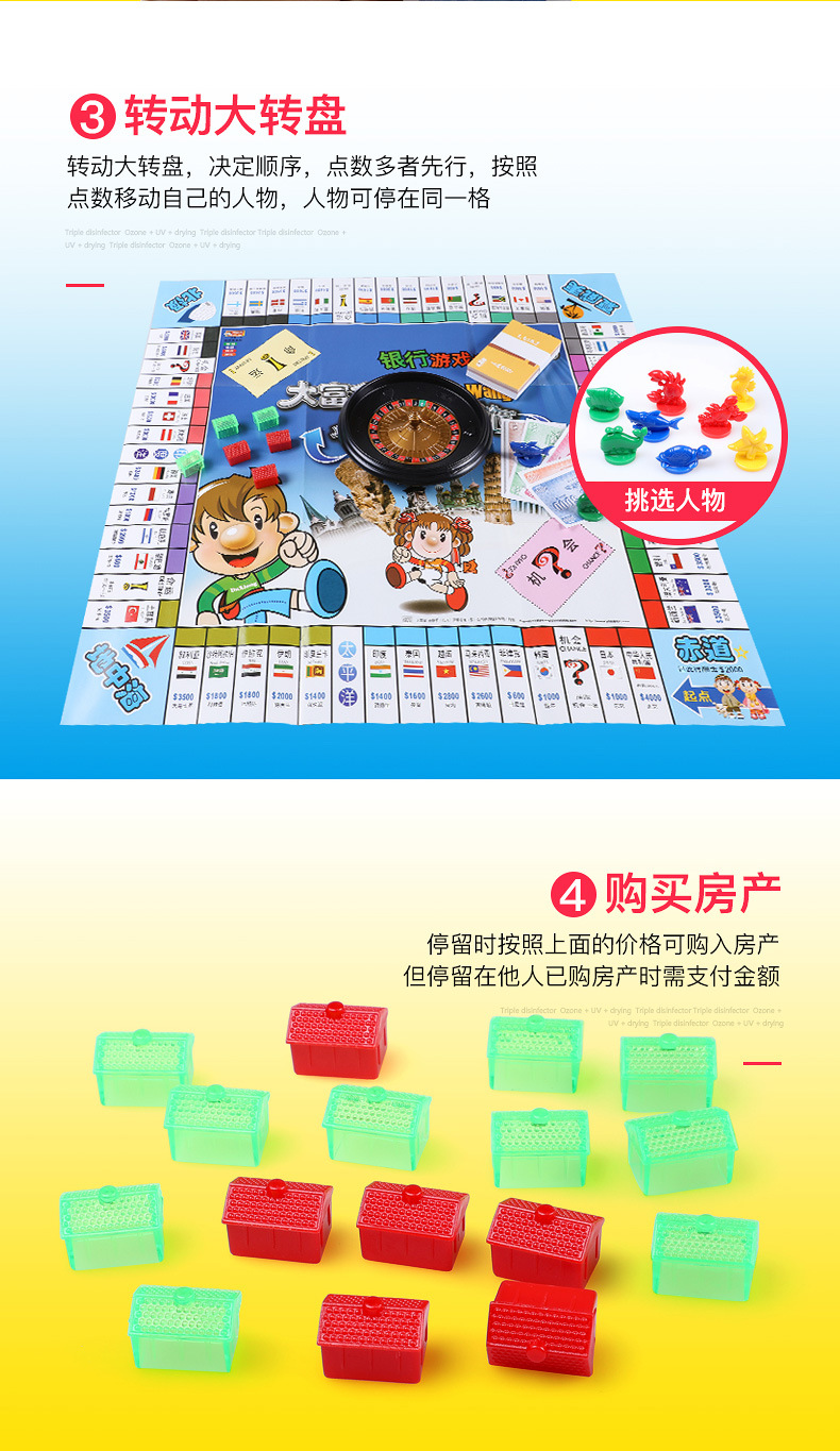 Authentisches Monopoly-Spiel Schachspiel S-Version Bronzemedaille Silbermedaille Welt-China-Tour Kinder-Monopoly-Brettspiel Spielzeug