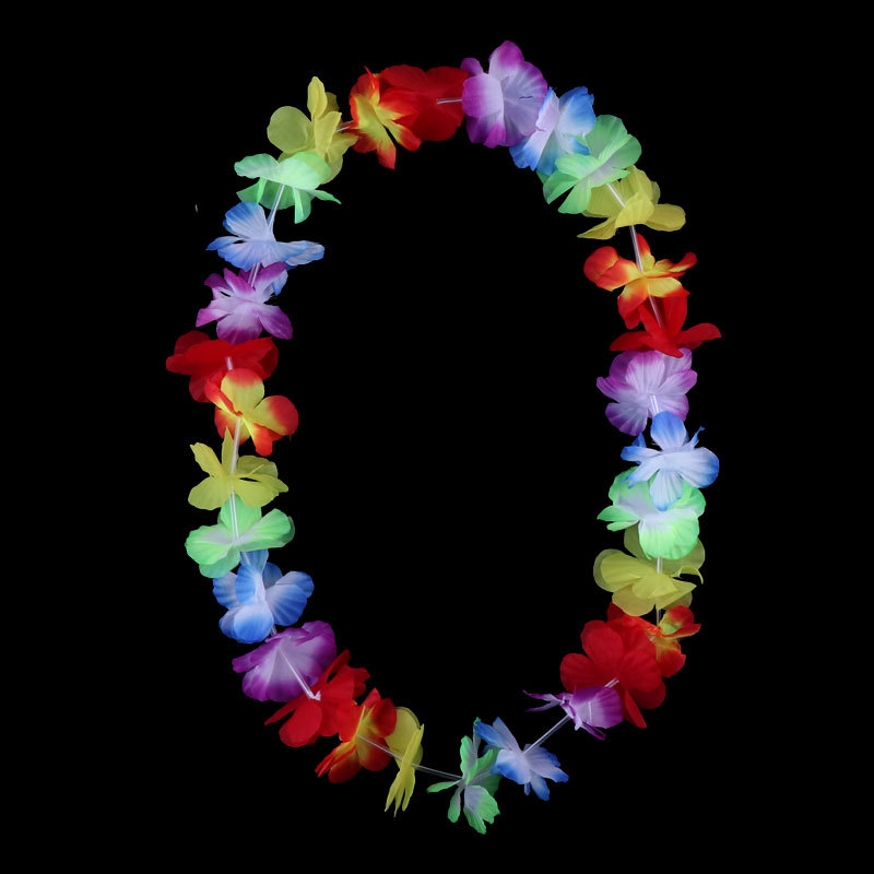 Anillo de pecho de guirlandas Hawaiian grasa baile anillo de cuello de compañía reunión anual de gala gala de gala de guirlandas conjunto de brazaletes de cabeza