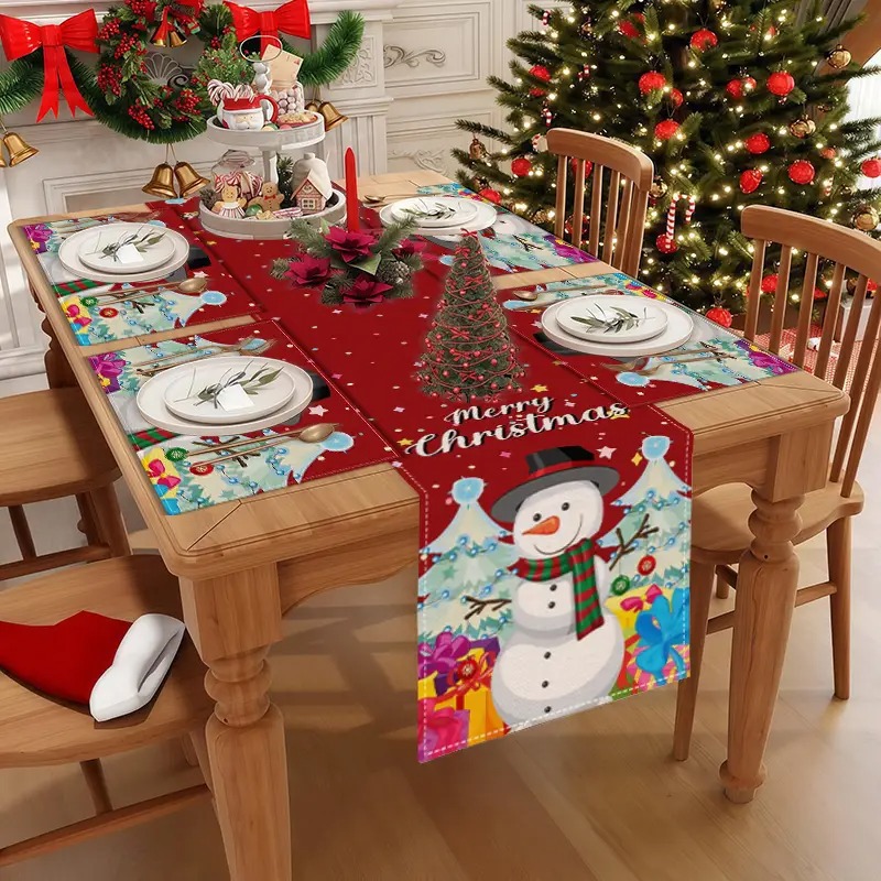 Nuevo conjunto de toallas de mesa transfronterizas de Navidad decoración de mesa Bandera de mesa Bandera de mesa Amazon 2026