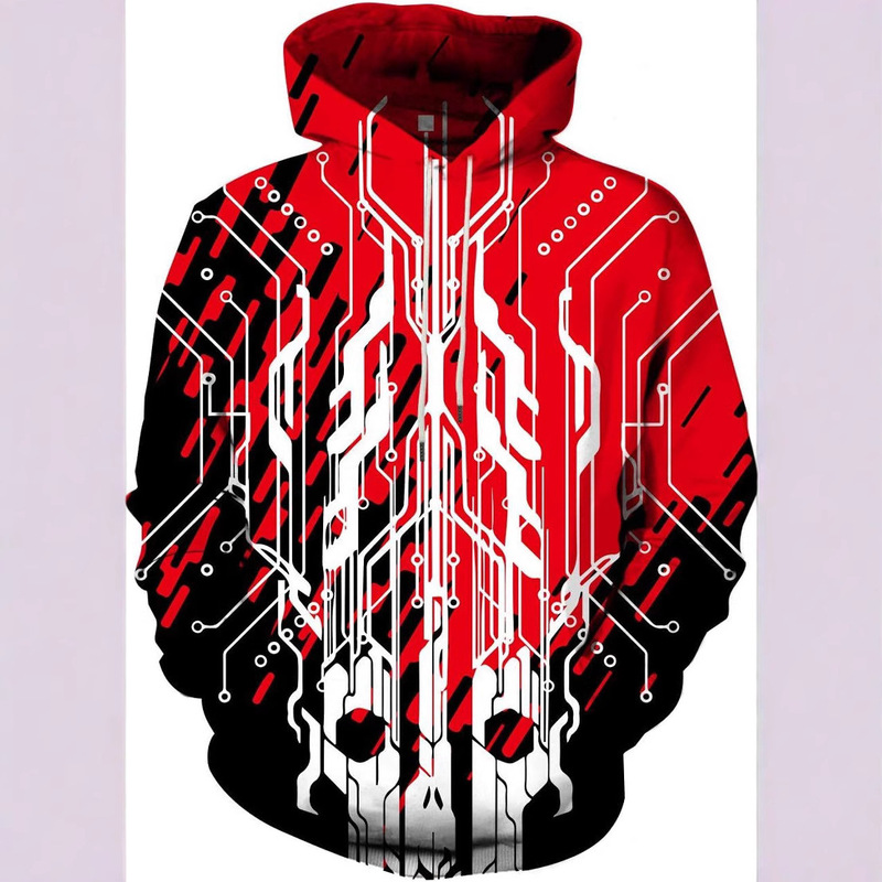 Asylvain Unisex Pattern Hoodie 3D Cool Design Printed Color Hooded Sweatshirts for Men and Women Suitable