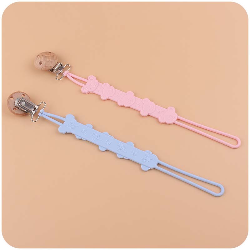 Nuevo bebé suministros de haya redonda de boca ancha clip de chupete calmante bebé kaola cadena de chupete de silicona cadena anti-caída