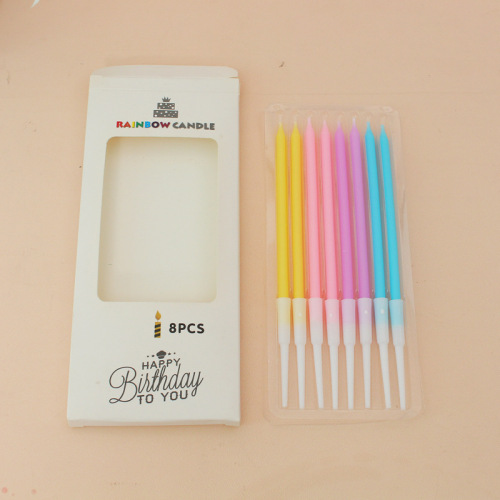 Wholesale ins Korean version of colorful candles 8 pack party cake creative pencil birthday baking candles cross-border