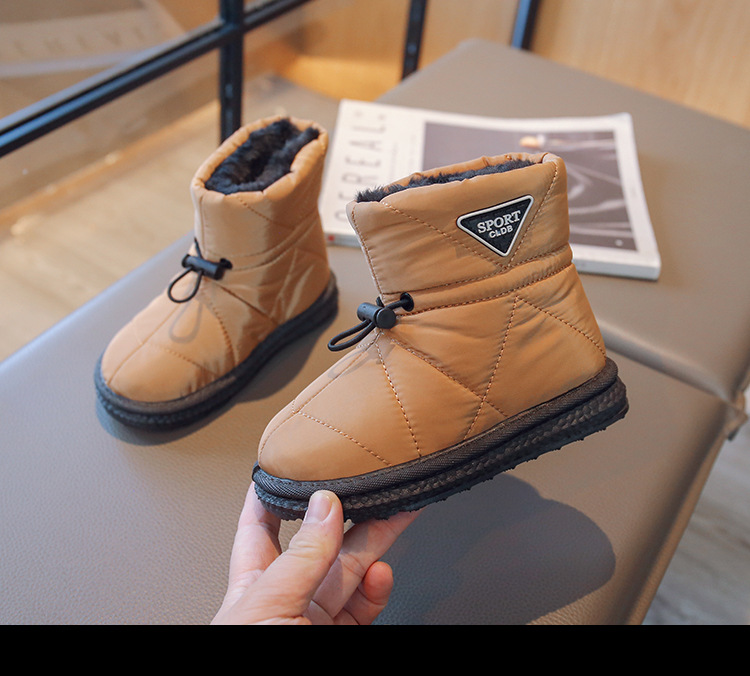 Jungen Snowy Stiefel Mode Marke 2023 Winter Neue Wasserdichte kinder Große Baumwolle Schuhe mit Plüsch und Verdickt Mädchen_voghion.com