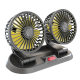 Summer car fan 12V24V universal fan USB car home dual-use double head Cool Fan car supplies