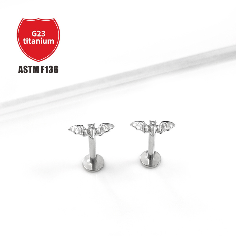 Pointed titanium steel lip stud product view