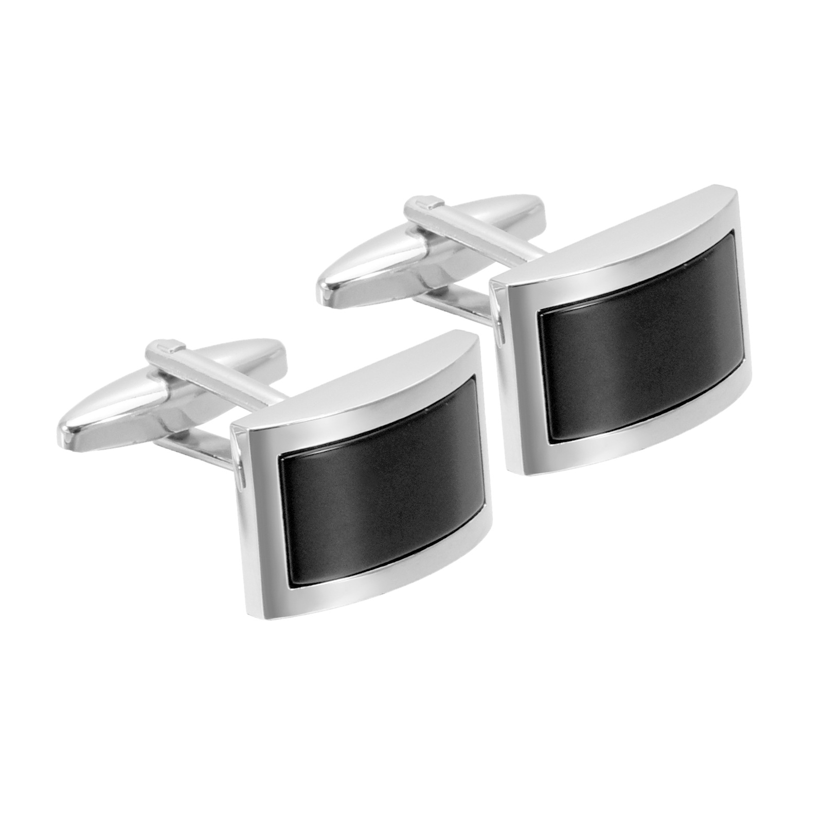 Cruz-Border hombres de negocios de gama alta K Oro Negro ágata curvo francés gemelos camisa traje formal gemelos
