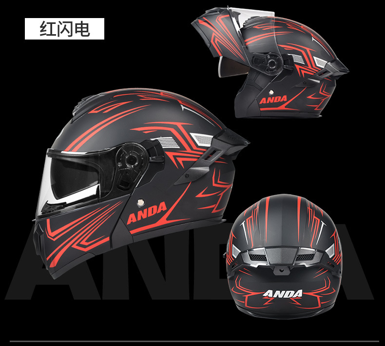 Ad Electric Motorcycle Helmet Men's and Women's Winter Motorcycle Safety Helmet All-Season Full-Face Helmet 3C Certified Open-Face Helmet