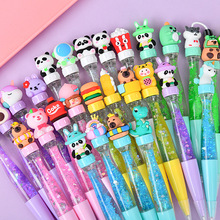 创意流沙转转中性笔高颜值减压旋转陀螺笔卡通转转乐学生碳素水笔