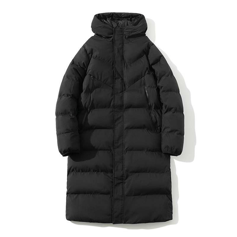 High-quality mid-length cotton coat for couples, over-the-knee long cotton jacket for autumn and winter, outdoor windproof, waterproof, and warm cotton coat