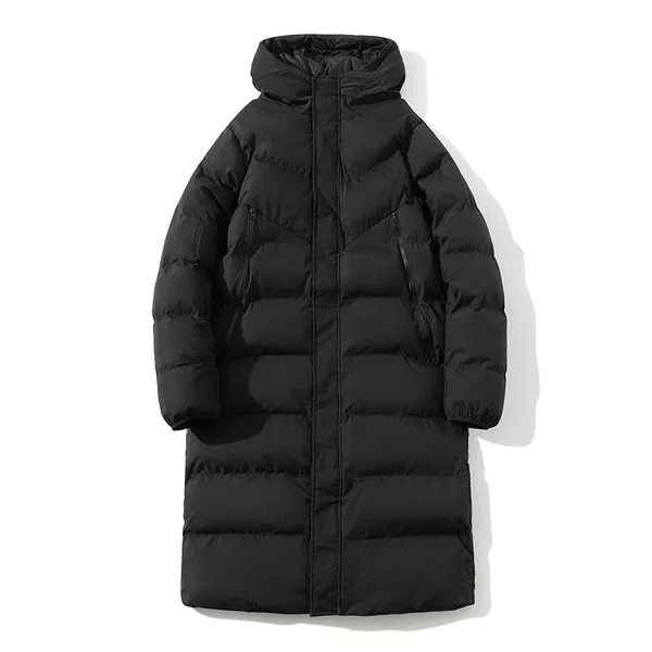 High-quality mid-length cotton coat for couples, over-the-knee long cotton jacket for autumn and winter, outdoor windproof, waterproof, and warm cotton coat