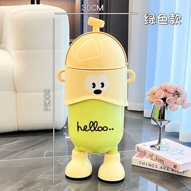 Basura de dibujos animados de gran capacidad lindo basura casera sala de estar cocina dormitorio sin doblarse creativo canasta de papel de alta calidad