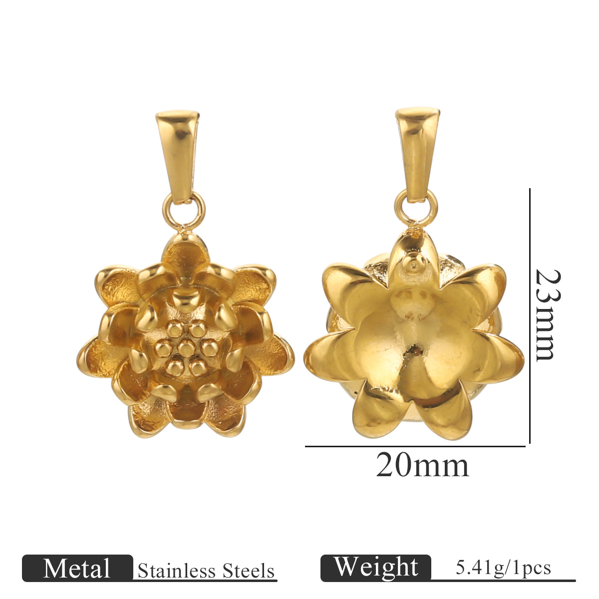 Acero inoxidable 18K dorado flores creativas en el viento nicho collar DIY de verano alta sensación accesorios