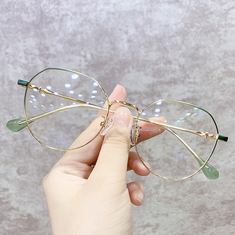 Retro Irregular Polygon Frame Metal Plain Glasses Wholesale Nihaojewelry display picture 1