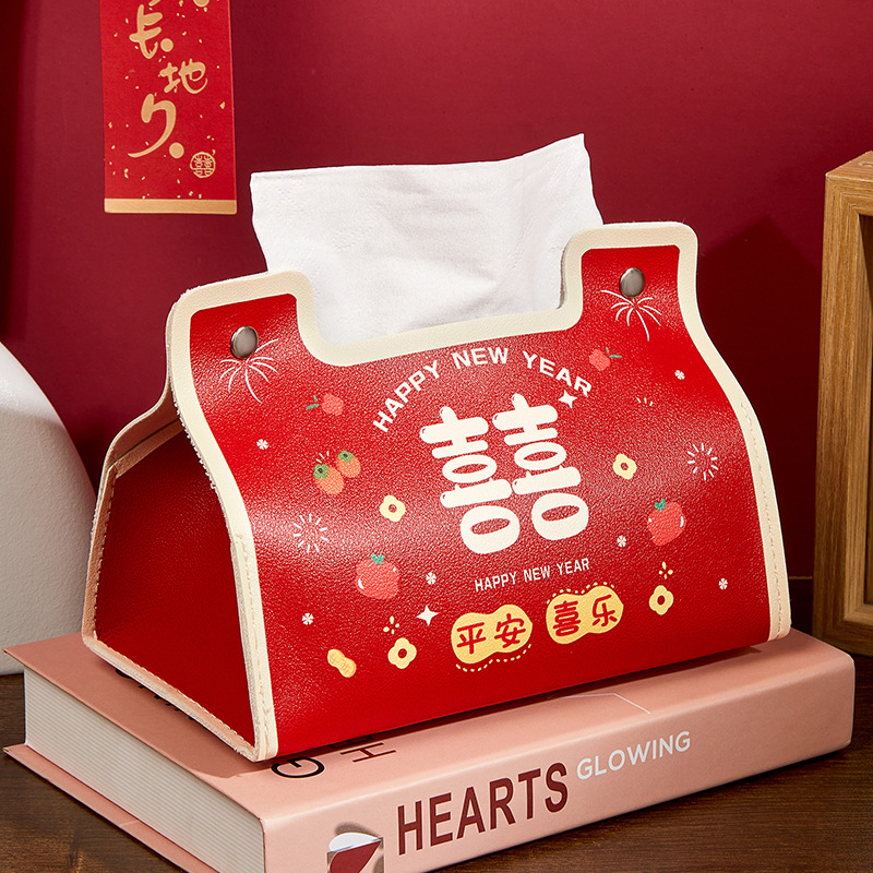 Caja de papel de extracción, festividad, gran fortuna, sala de estar, caja de toallas sin lavado, caja de servillas de gran capacidad.