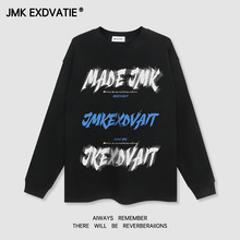 JMK EXDVATIE美式复古简约字母印花街头宽松圆领长袖卫衣潮牌男女