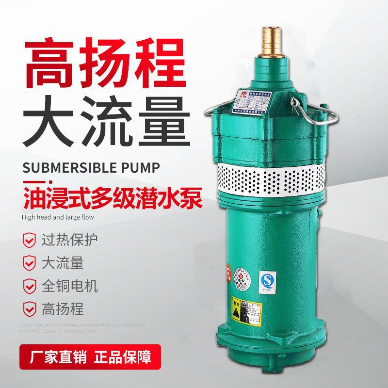 QD多级潜水电泵家用220V深井用高扬程抽水机农用灌溉工地降垒德株
