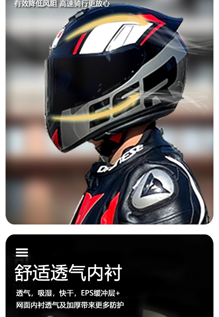 3C Helmet Certification New National Standard Men's Motorcycle Electric Vehicle Safety Helmet All-Season Universal Female Rider Personalized Motorcycle Full-Face Helmet