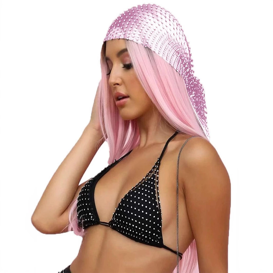 Европейская и американская трансграничная популярная на Amazon сетчатая пиратская шляпа с бриллиантами, платок для ночного клуба, вечеринки, музыкального фестиваля, ажурная шляпа для волос