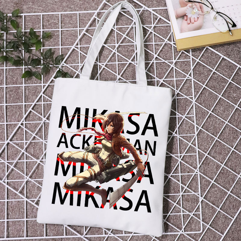 Ataque gigante en Titan perímetro bolsa de compras de lona de moda minimalista bolsas de hombro para estudiantes para hombres y mujeres