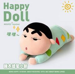跨境蜡笔小新公仔睡衣小新抱枕趴趴陪睡玩偶夹腿侧睡长条枕头批发