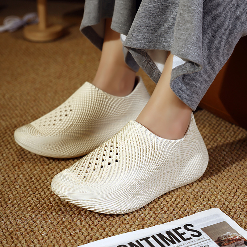 Women's Top Quality Solid Color Striped Clogs For Summer Wear, Casual Non-slip Closed-toe Slippers With A Cushioned Feel, Outdoor_voghion.com