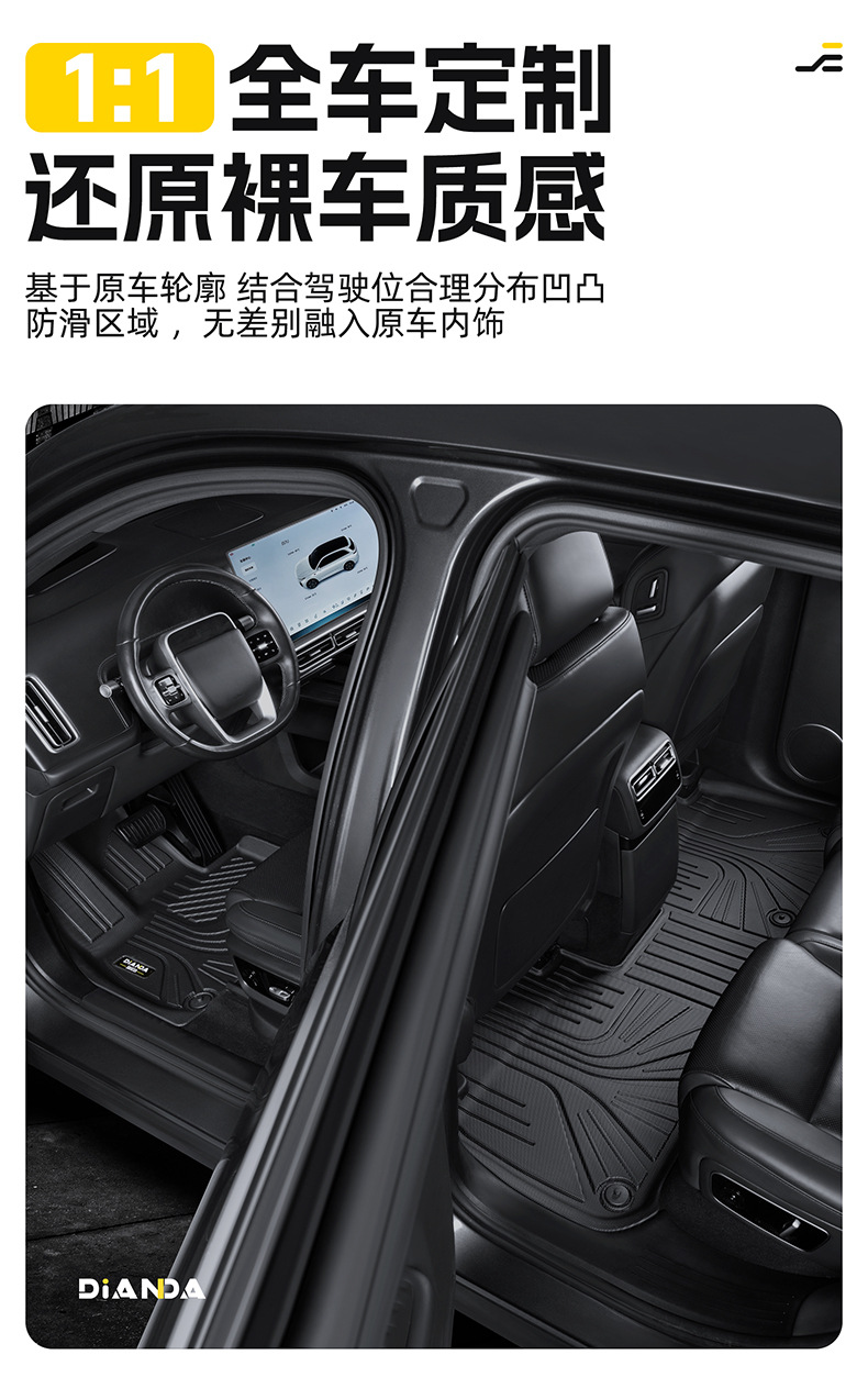 Dianda Honda Accord 10Th Generation Special-Purpose Tpe Car Floor Mats, Fully Enclosed, Waterproof, and Non-Slip Car Floor Mats