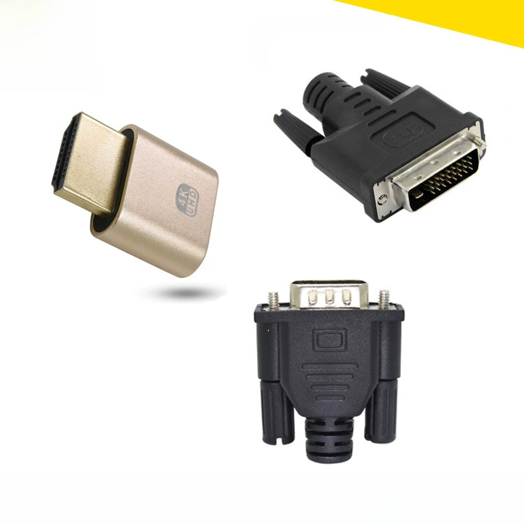 Защитная крышка HDMI драгоценности Dummy Plug графический адаптер обманчивый VGA поддельная нагрузка DVI виртуальный дисплей с EDID