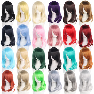 Main Shengda Universal cos Wig Multicolor Optional Hair Niang Styled Hair End 40cm Mid-length Bangs Wig