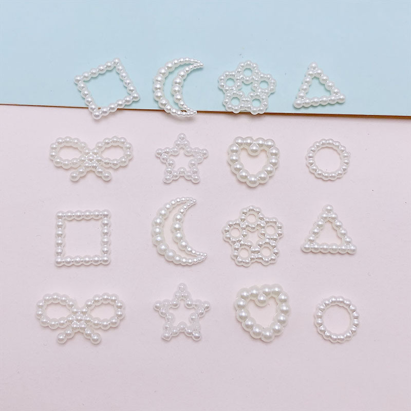 Imitation Pearl Abs Cross Heart Five-Pointed Star Bow Fish Tail DIY Handmade Bracelet Beaded Jewelry Accessories