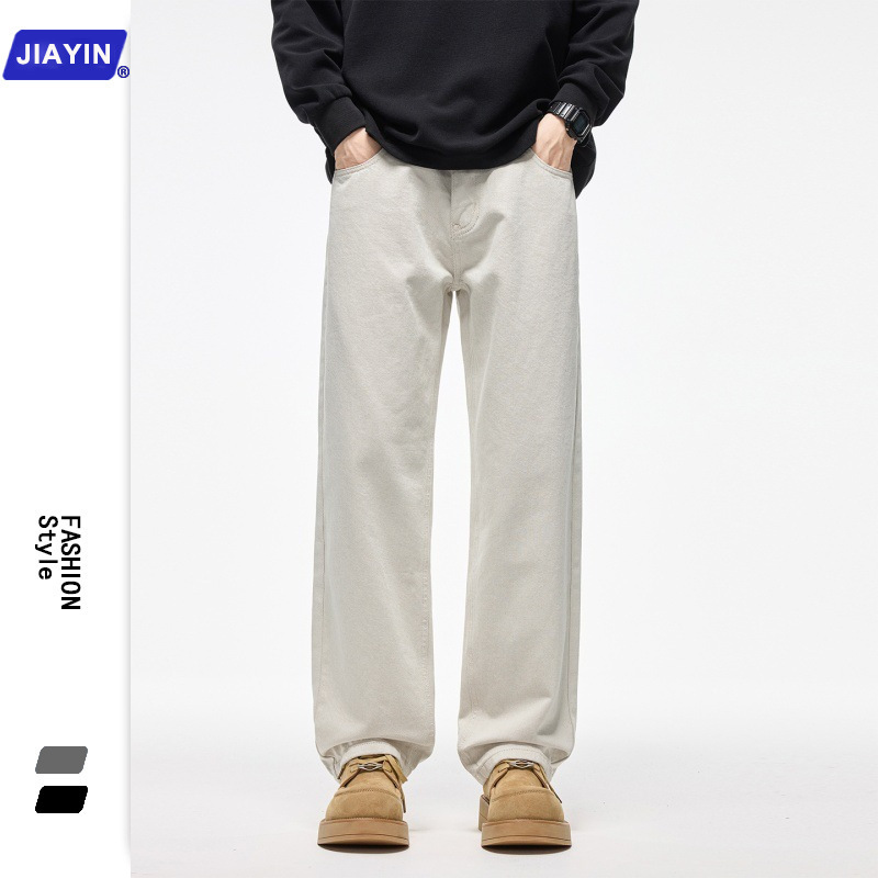 Off-White Jeans Men's Autum 2025 New Pure Cotton American Loose Trendyy Versatile Straight Casual Pants