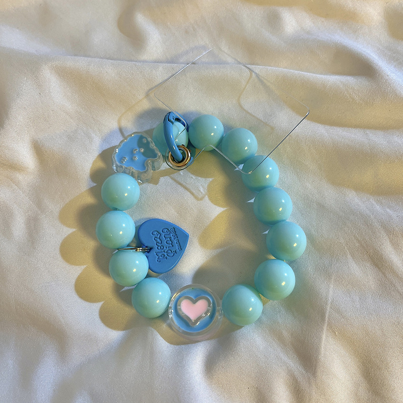 35g Weight Mobile Phone Chain Classification 1 Piece Quantity Daily Occasion Beaded Material Heart Shape, Flower, Strawberry Pattern Epoxy Design Simple Style Style 1 Piece Simple Style Heart Shape Flower Strawberry Beaded Epoxy Mobile Phone Chain 9