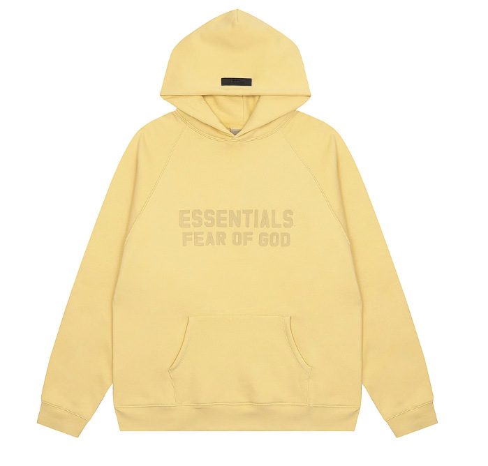 FOG High Street doble línea ESSENTIALS letras de silicona estéreo más suéter con capucha de terciopelo traje de pantalones casuales de moda