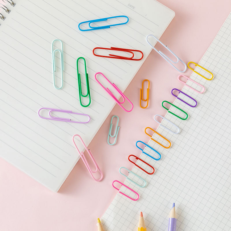 1 Piece Solid Color Learning School Plastic Metal Preppy Style Sweet Paper Clip display picture 8
