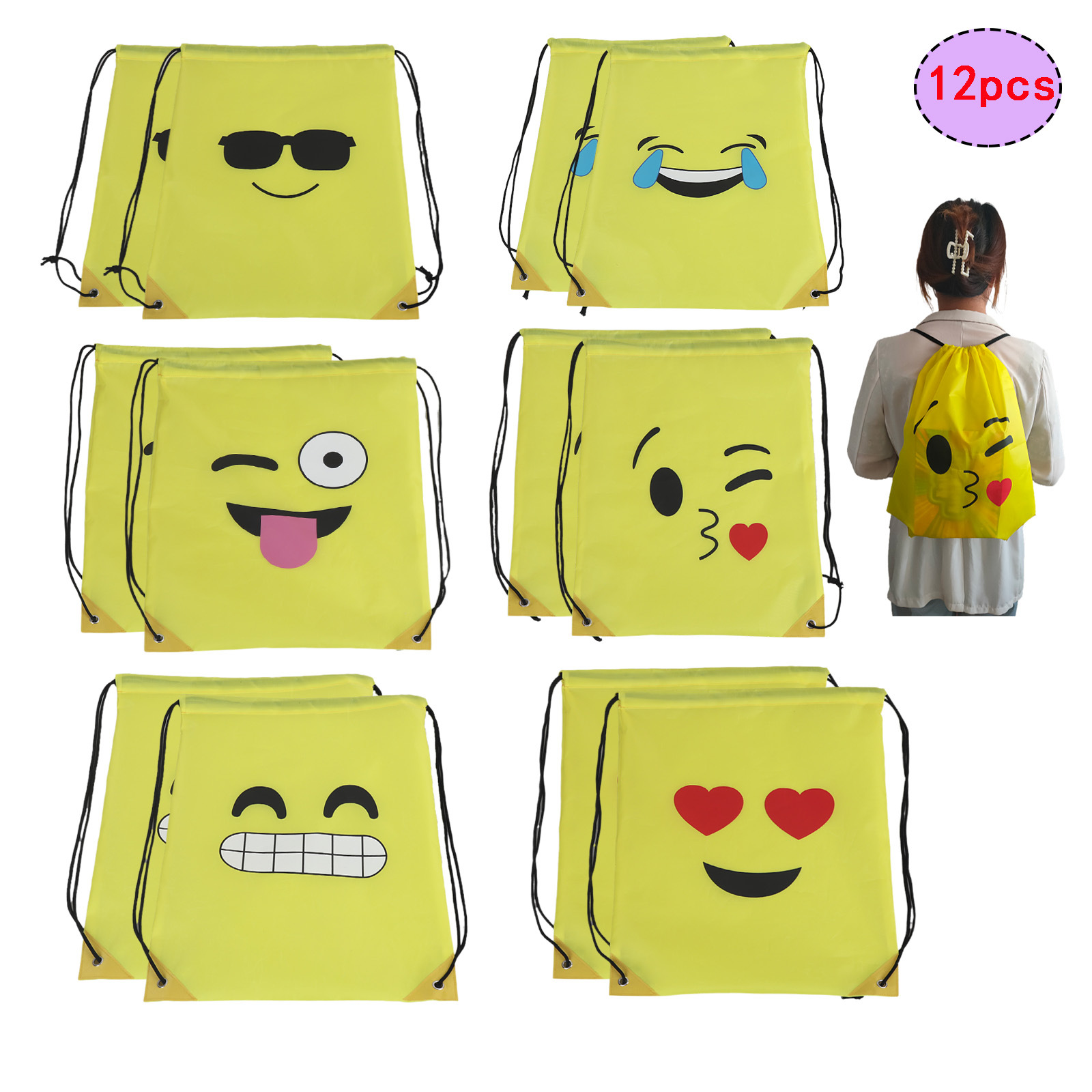 표정 조합 세트 12개입; 옐로우; 210D 옥스포드 원단