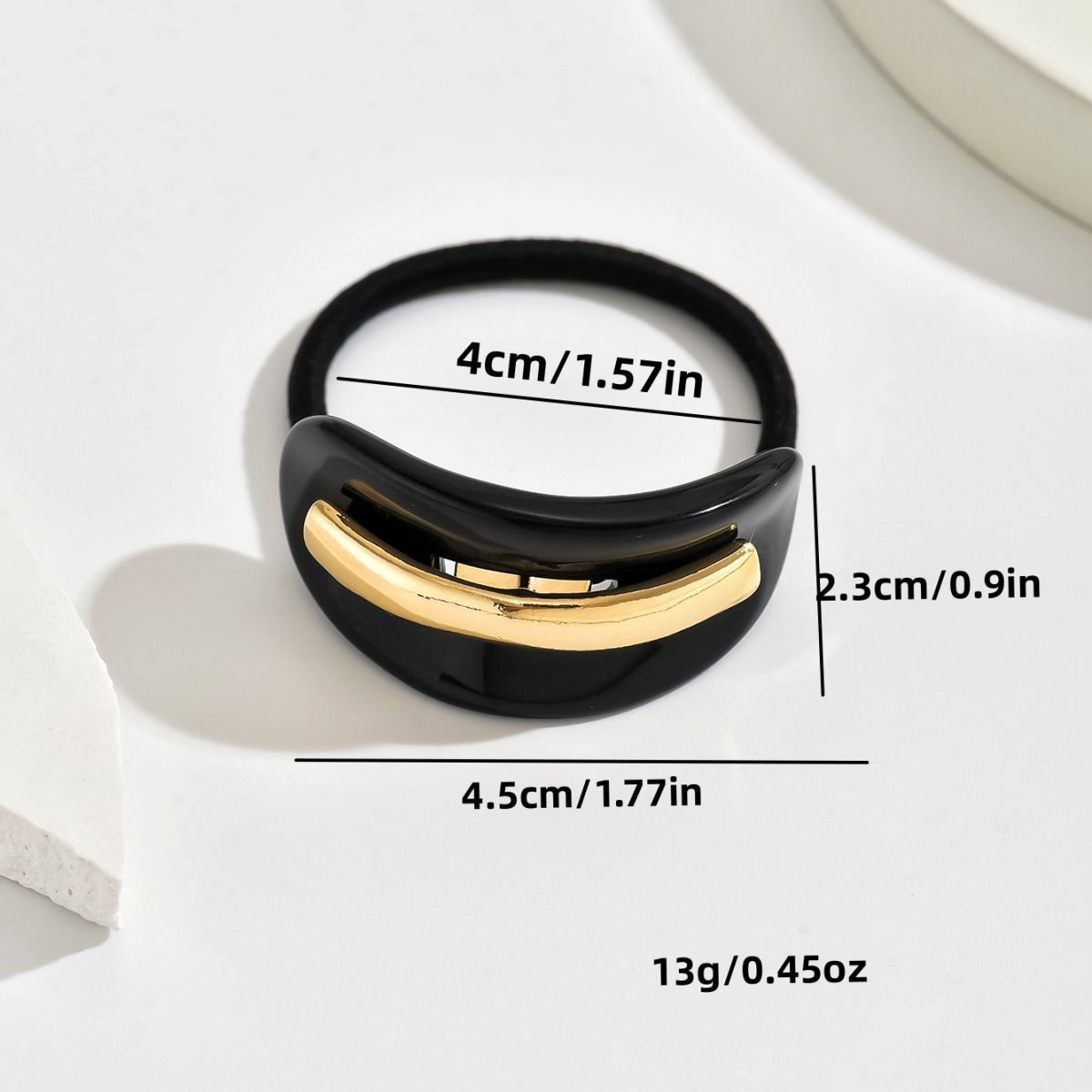 Placa de ácido acético nuevo anillo de cabello chapa metálica francesa incrustada correa de arco atmósfera retro cabello cuerda de cola de caballo