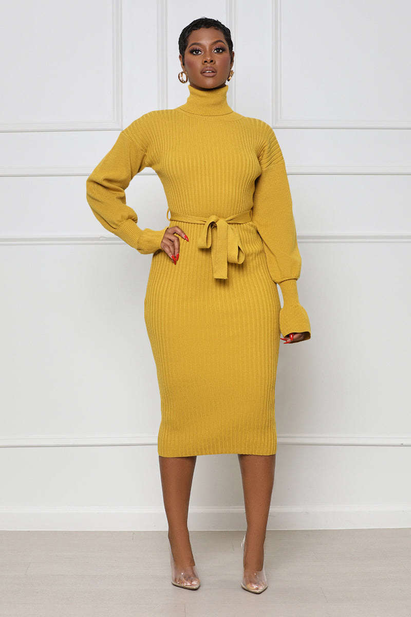 Women's Clothing solid color high collar knitted strap dress_voghion.com