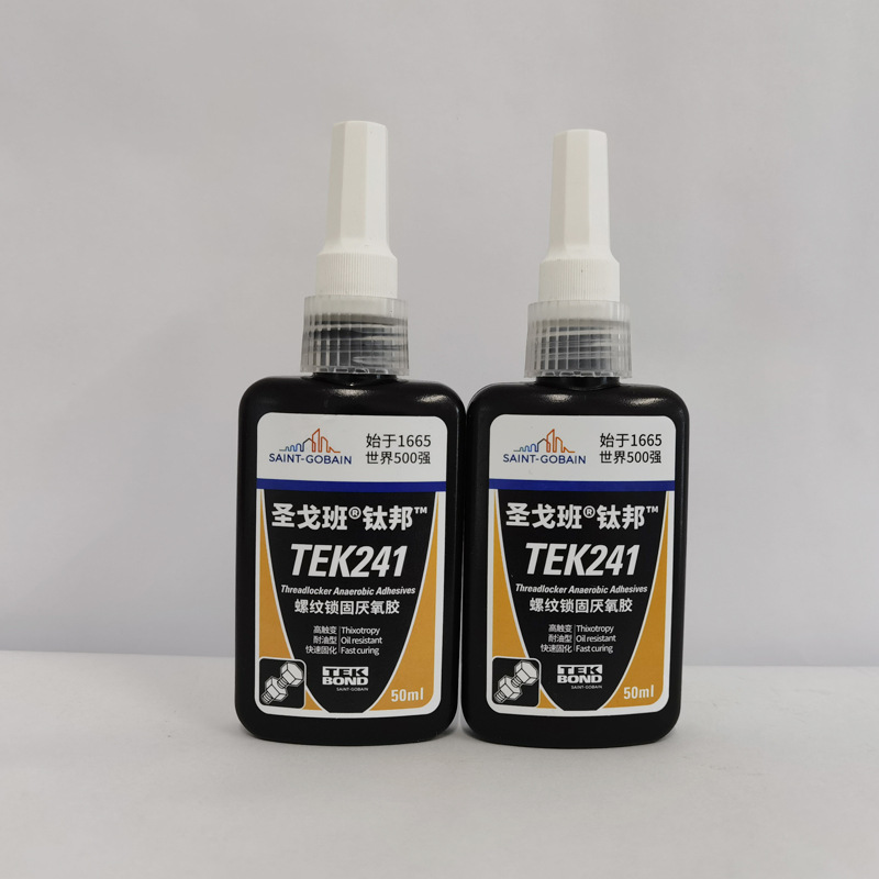 圣戈班钛邦螺纹锁固厌氧胶TEK241螺纹胶耐油金属粘耐腐蚀防脱胶水