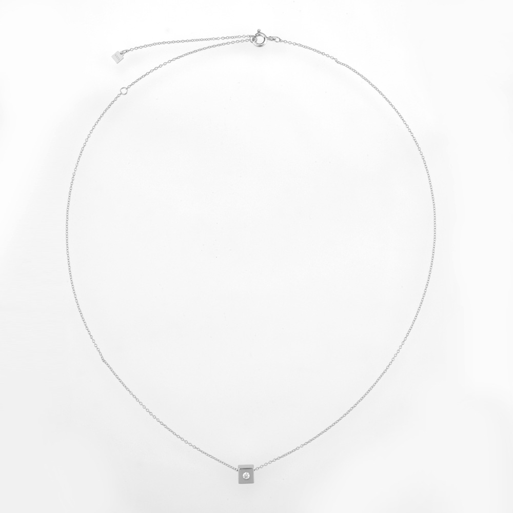 Style Simple Carré Argent Sterling Placage Incruster Zircon Plaqué Or 18k Or Blanc Plaqué Collier display picture 6